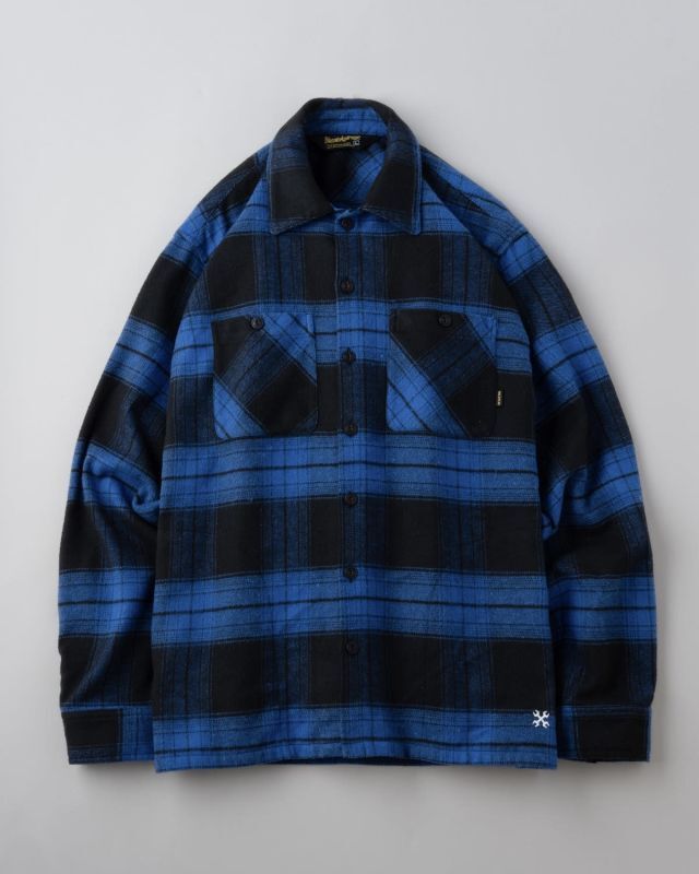 BLUCO (ブルコ) | OMBRE CHECK FLANNEL SHIRT 1147 [BLUE] | 通販