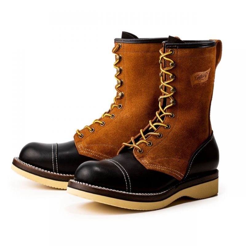EVILACT × BROTHER BRIDGE | 10 HOLE LACE-UP BOOTS [BROWN×BLACK] | 通販