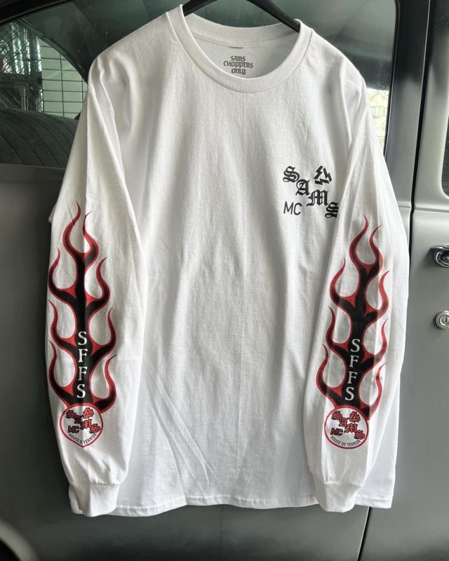 店長一押し サムズ SAMS FLAMES LONG SLEEVE TEE ロンT レッド - トップス