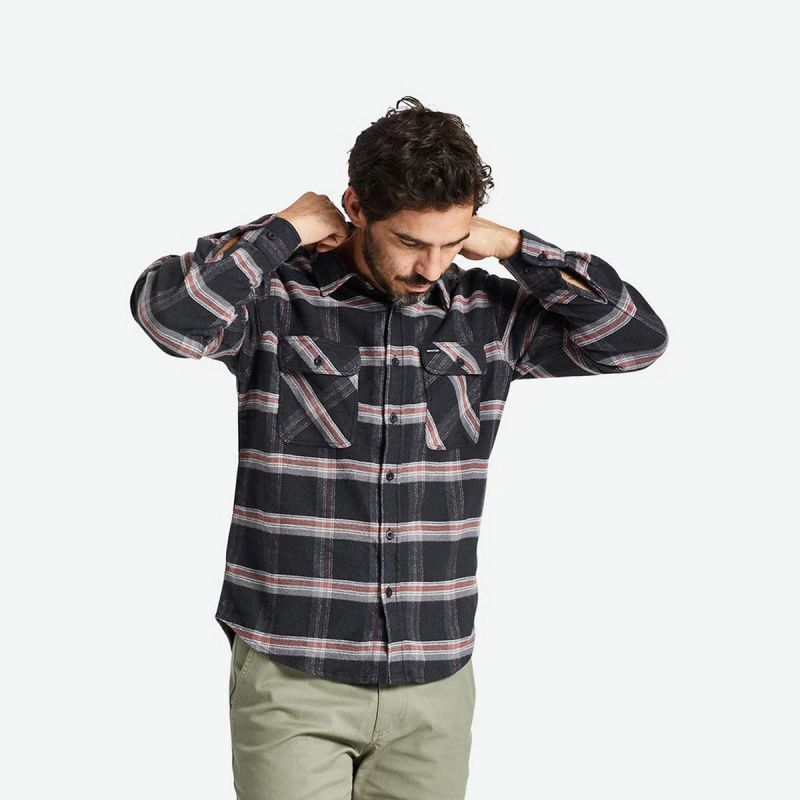 BRIXTON (ブリクストン) | BOWERY STRETCH WR FLANNEL [BLACK/CHARCOAL