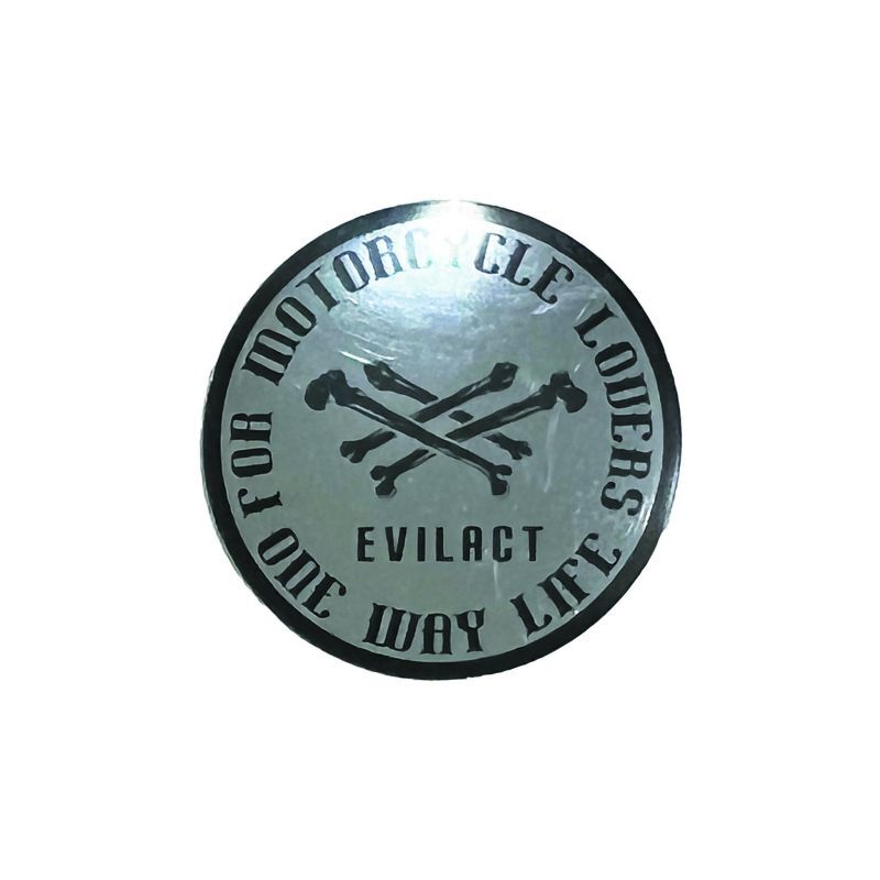 画像1: EVILACT (イーヴルアクト) Double Cross Bone Round Sticker (S)  (1)