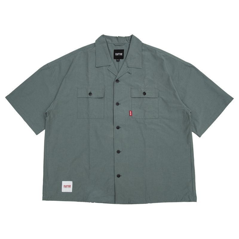 画像1: FLUTTER (フラッター) | T/C Open Collar S/S Work Shirts  (1)