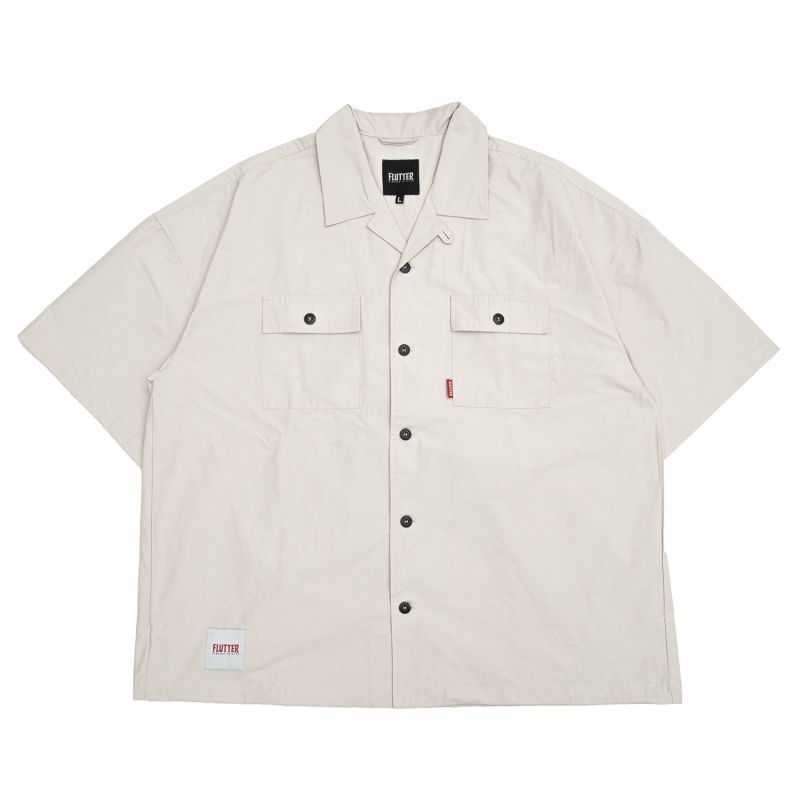 画像1: FLUTTER (フラッター) | T/C Open Collar S/S Work Shirts  (1)